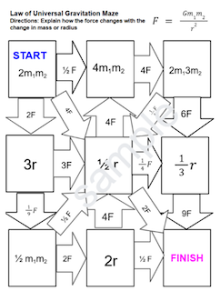 Maze: Newton's Law of Universal Gravitation