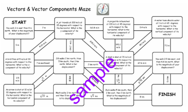 Maze: Calculate vector components